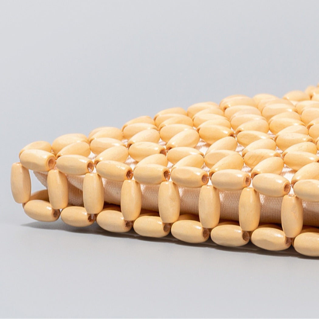 Cosbai - Wooden Bead Woven Crossbody Bag - Stylish &amp; Classic