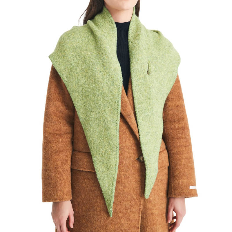 Winter Knit Wool Solid Color Triangle Scarf