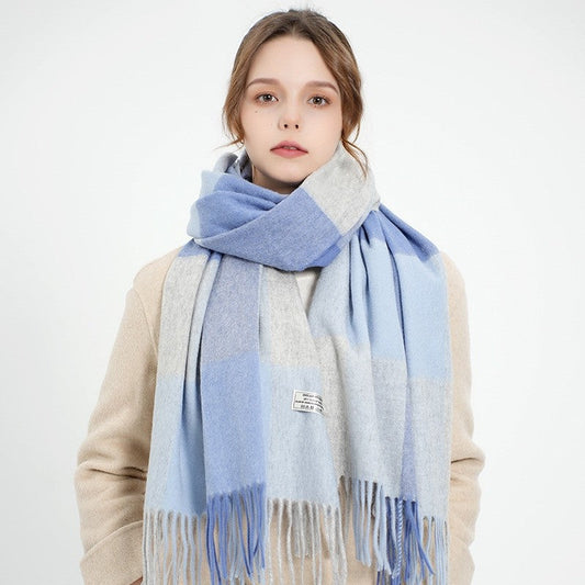 Plaid Fringe Shawl Scarf