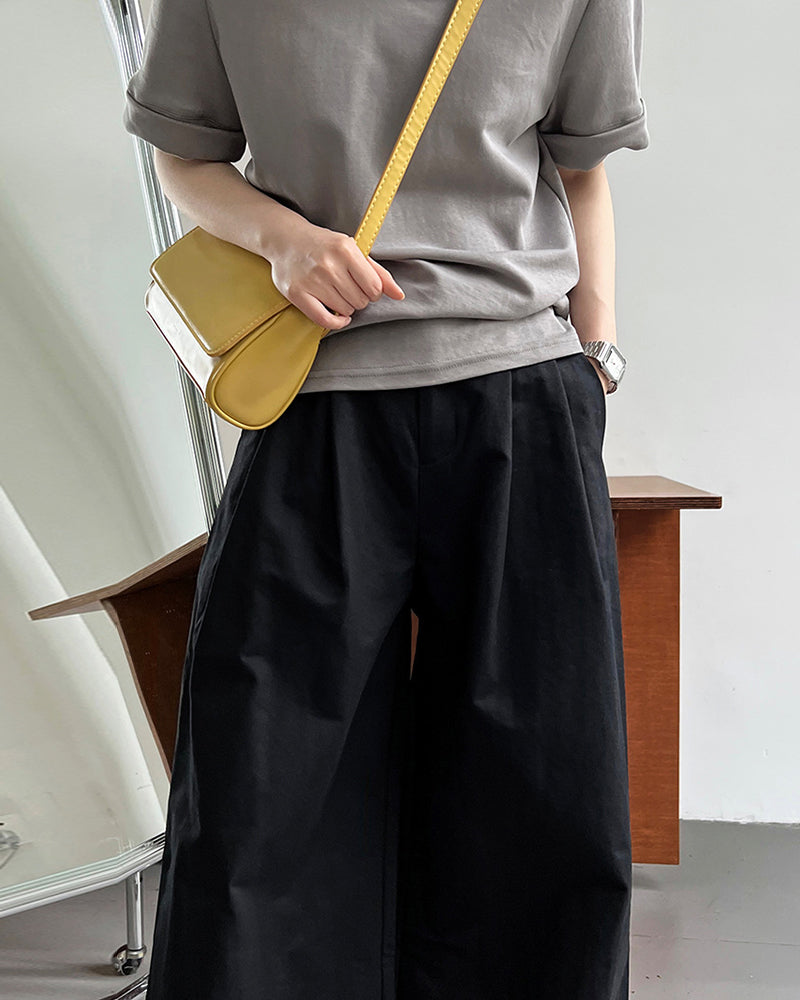 Wide Pants Loose Solid Color Bottoms