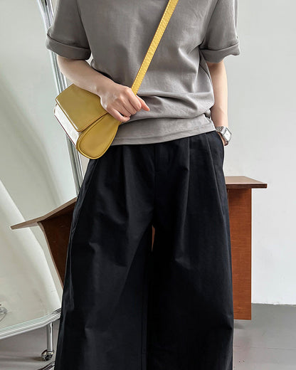 Wide Pants Loose Solid Color Bottoms