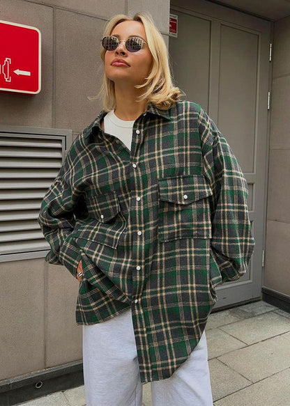 Plaid Long Sleeve Shirt In Soft Fabric