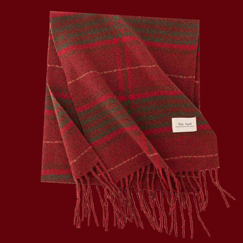 Christamas Theme Plaid Soft Warm Winter Scarf