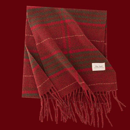 Christamas Theme Plaid Soft Warm Winter Scarf