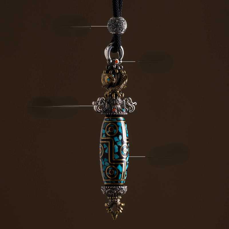 Handmade Jewelry S925 Sterling Silver Diamond Pestle Celestial Bead Pendant For Necklaces, Personalized Trendy Retro Jewelry