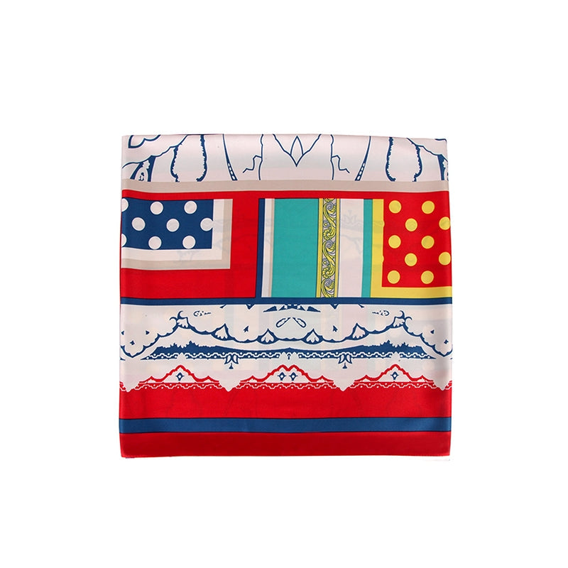 Color-Block Contrast Color Polka-Dot Printed Shawl&Scarf