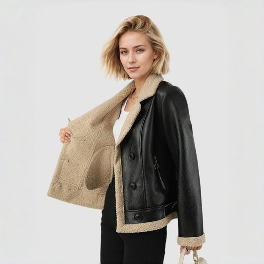 Fur Collar Shearling Jacket