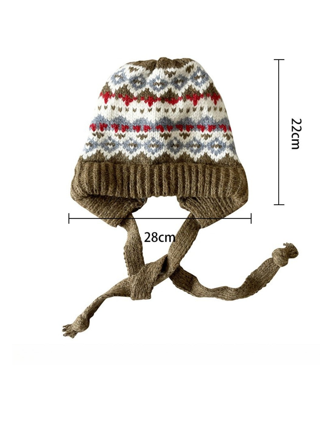 Haila - Bohemian Knitted Beanie with Earflaps &amp; Tasseled Ties