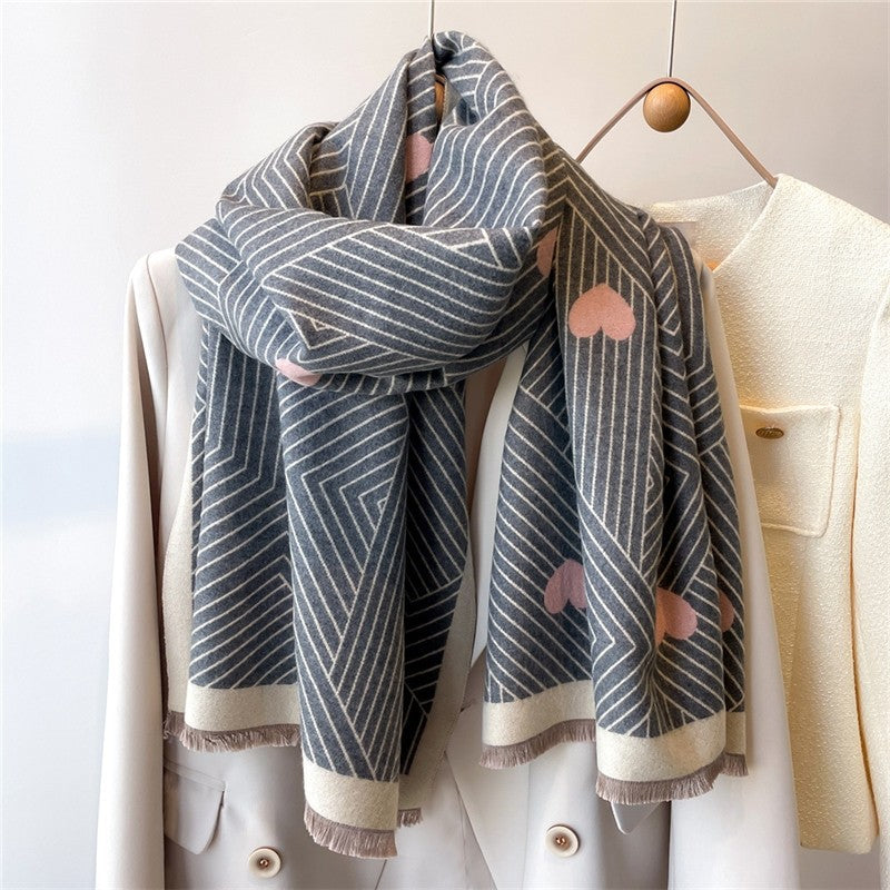 Vintage Printed Fringed Warm Scarf