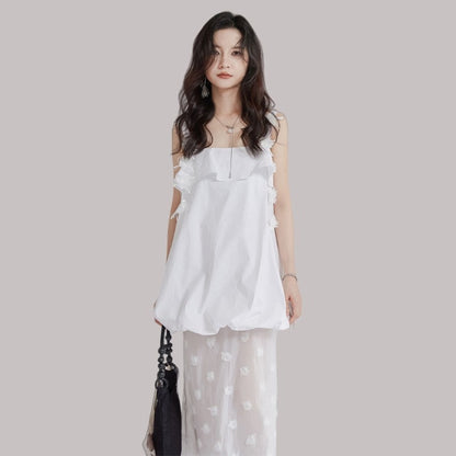 Slip Lantern Sleeve Dress