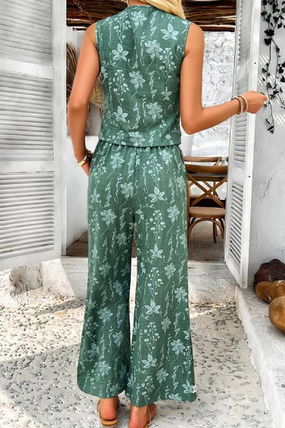Lace cardigan vest long pants suit women's clothing