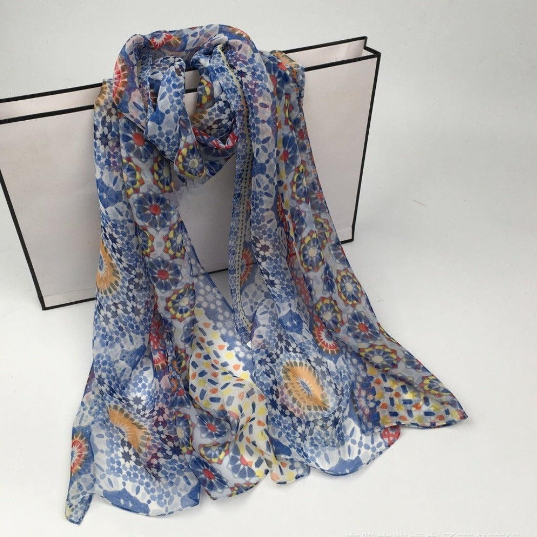 Scarvii - Boho Flowy Thin Scarf - Soft &amp; Breathable