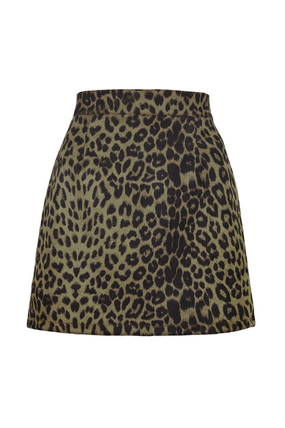 High-waist zipper autumn and winter A-line solid color skirt
