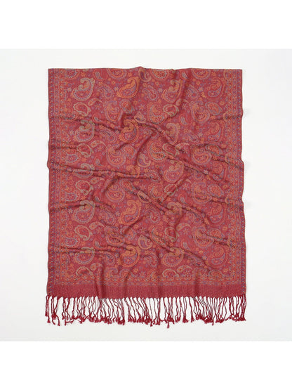 Scarvii - Bohemian Paisley Print Scarf with Fringe