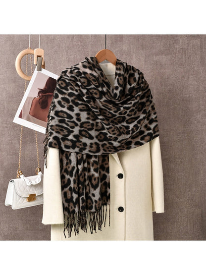 Sscarvii - Leopard Print Winter Neck Scarf