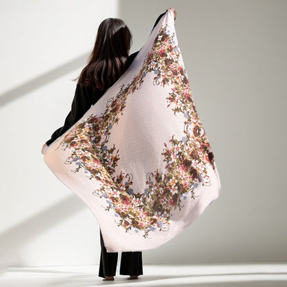 Scarvii - Floral Print Square Scarf