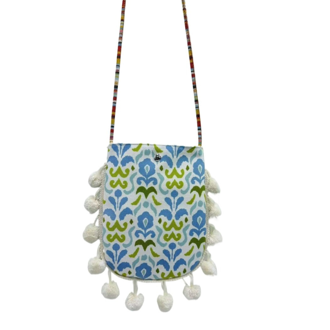 Cosbai - Retro Atlas-Pattern Knit Shoulder Bag - Vintage &amp; Practical