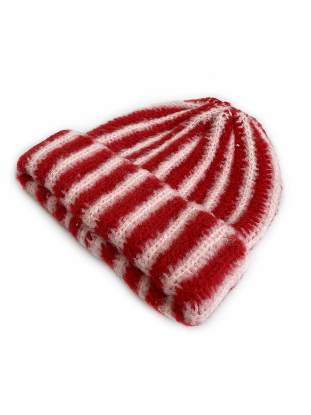 Haila - Color-block Striped Cuffed Knitted Beanie - Warm &amp; Stylish