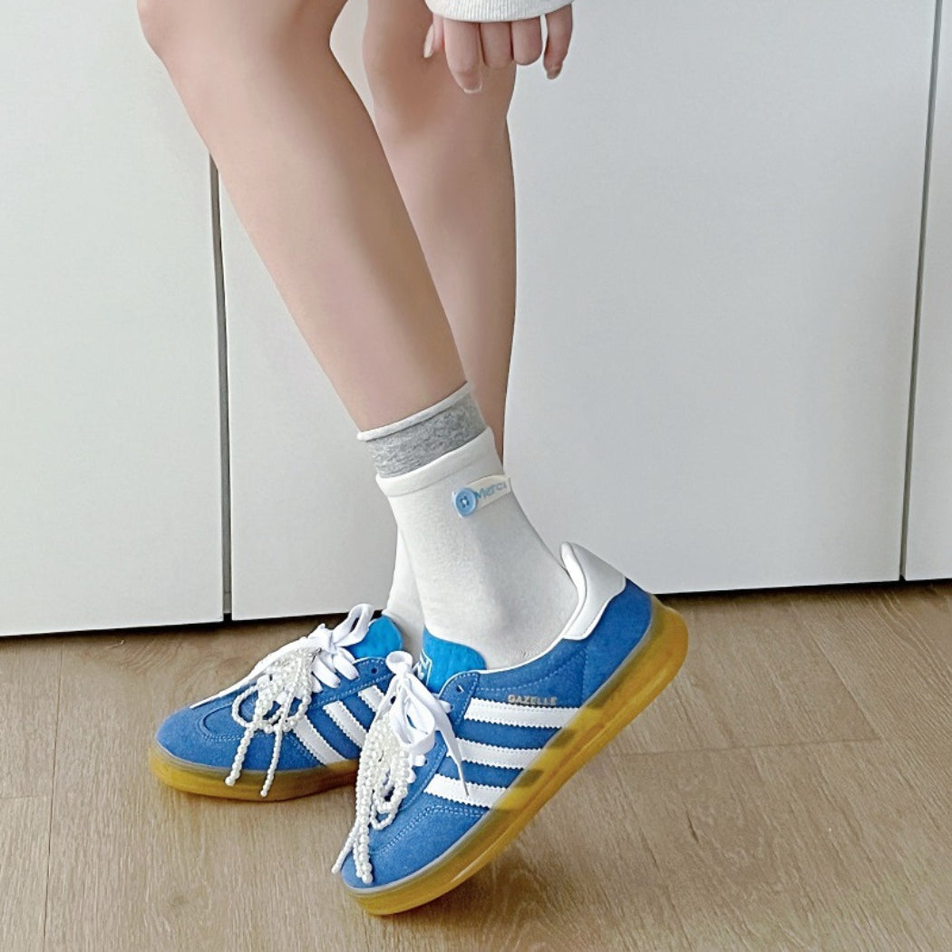 Rufia - Asymmetrical Button Detail Crew Socks