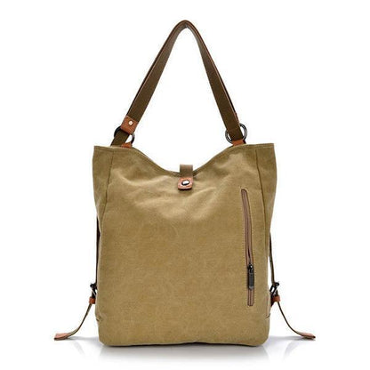 Women Canvas Casual Multifunctional Microfiber Leather Large Capacity Handbag Shoulder Bags Backpack