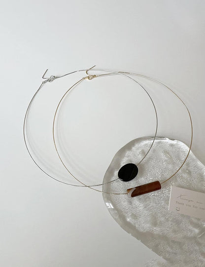 Minimalist Resin Pendant Chain Choker Necklace