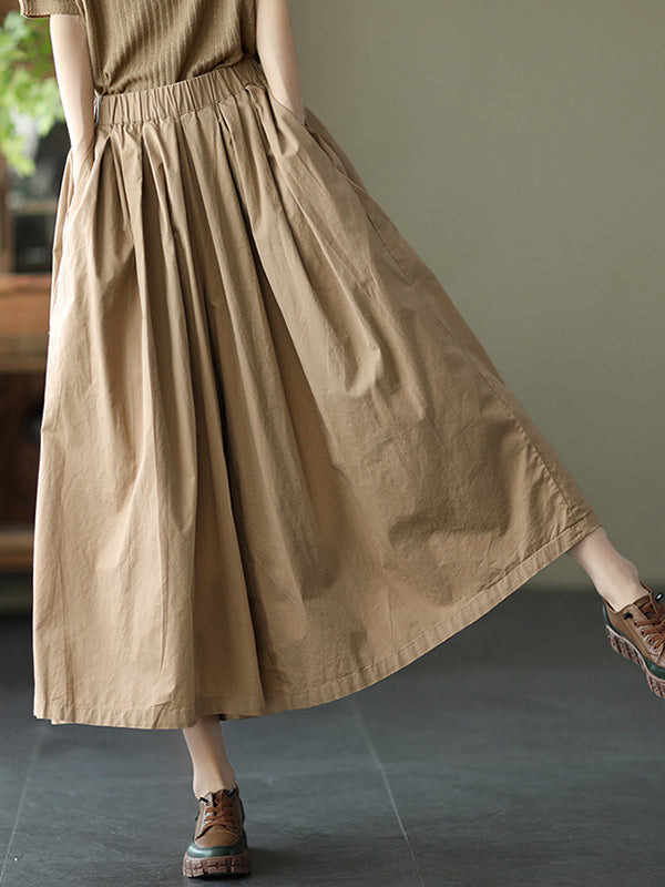 Vintage Casual Loose Ramie Cotton Wide Leg Pants