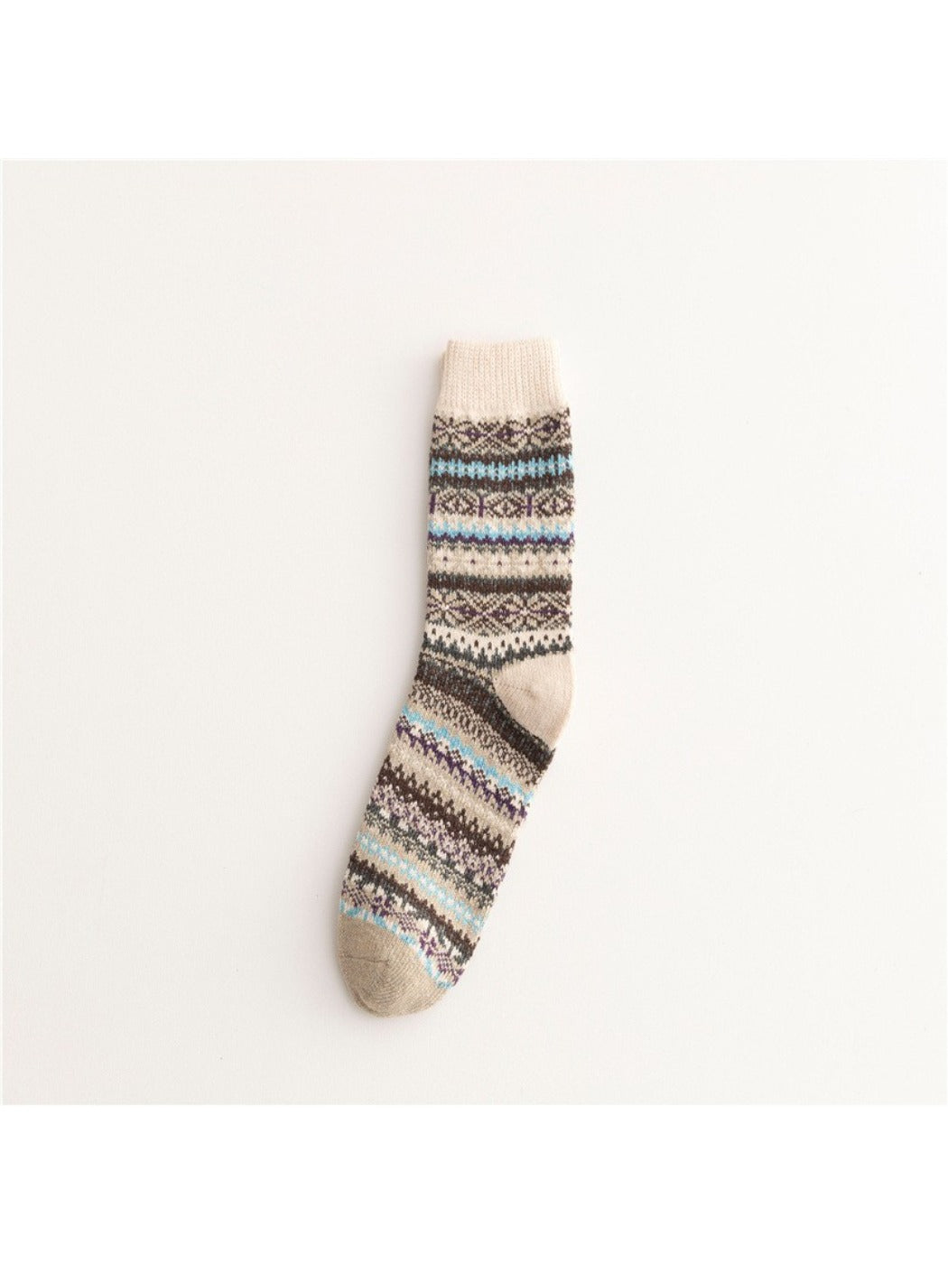 Rufia - Knitted Mid-calf Winter Socks with British Style