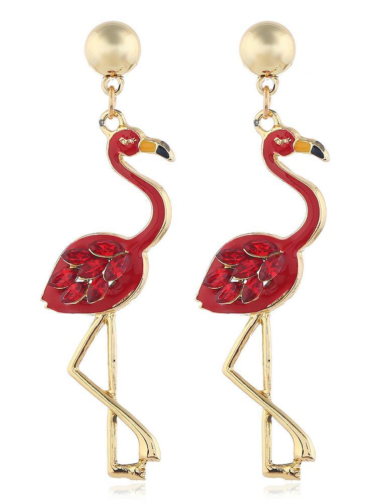 Hot New Long Tassel Flamingo Ladies Christmas Earrings