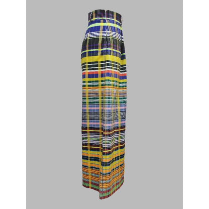 Loose Wide Leg Checkerboard Printed Casual Pants Bottoms Pants