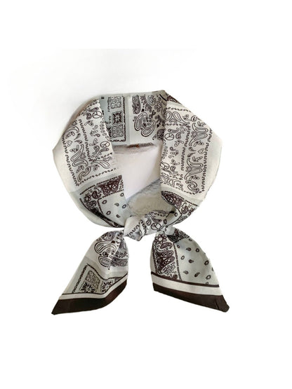 Haila - 33" Vintage Paisley Slim Scarf - French Elegance