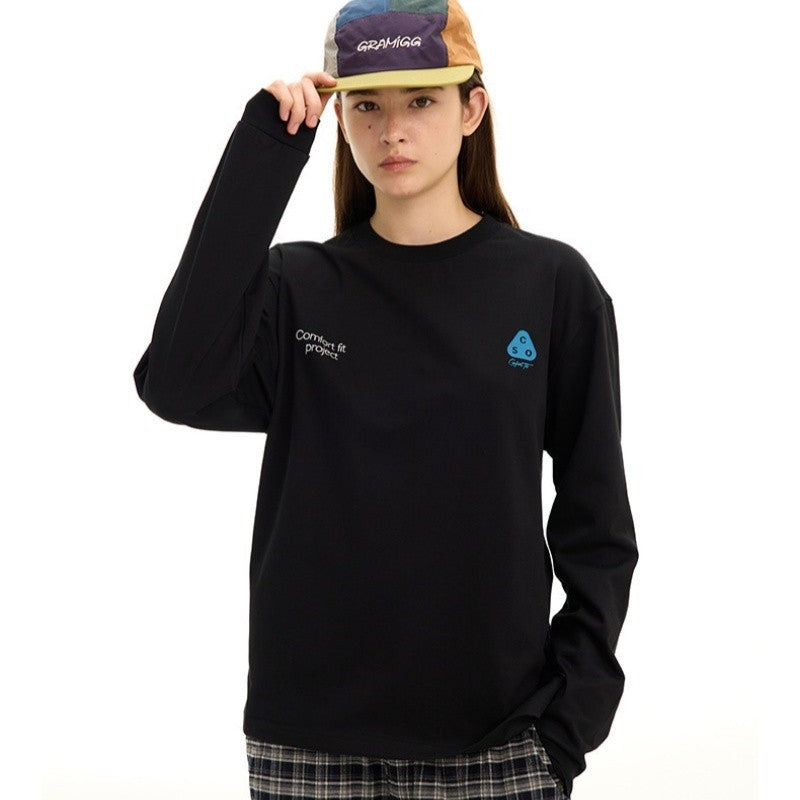 Loose Round Neck Long Sleeve T-Shirt