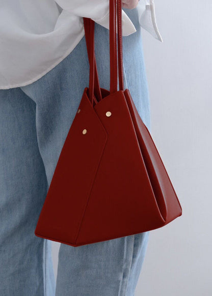 Structured PU Shoulder Bag With Origami Design