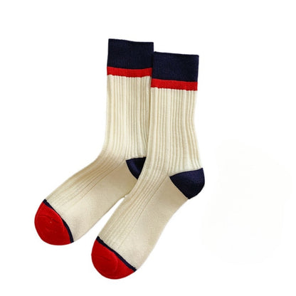 Rufia - Color-Block Textured Socks - Stylish &amp; Soft