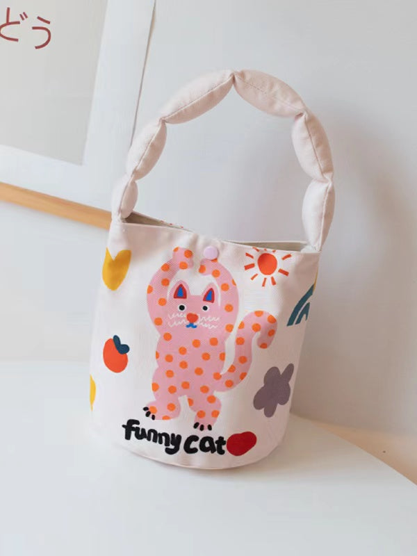 Cartoon Tiger Hand Bucket Bag