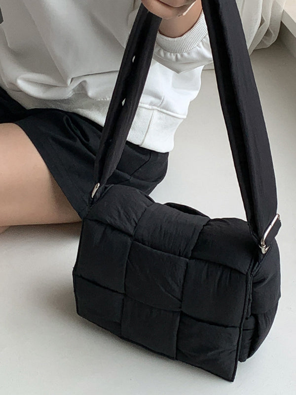 Adjustable Split-Joint Padded Woven Crossbody Bags