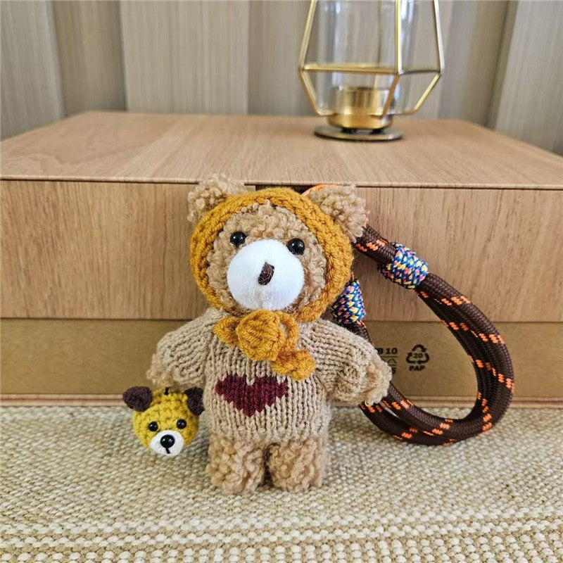 Cartoon Plush Teddy Bear Keychain