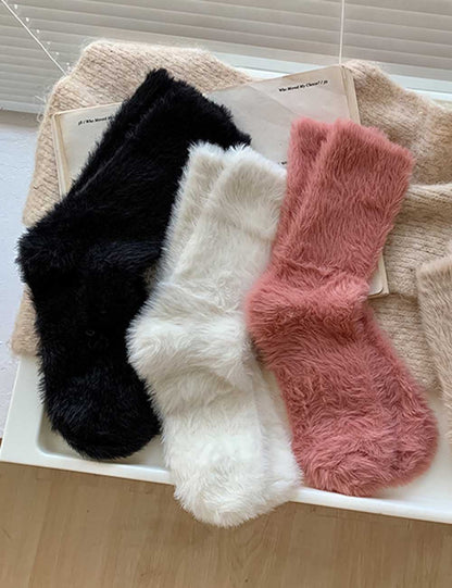 Winter Fuzzy Plush Thicken Warm Crew Socks