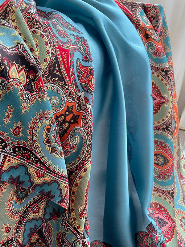 Flower Print Multi-Colored Shawl&Scarf