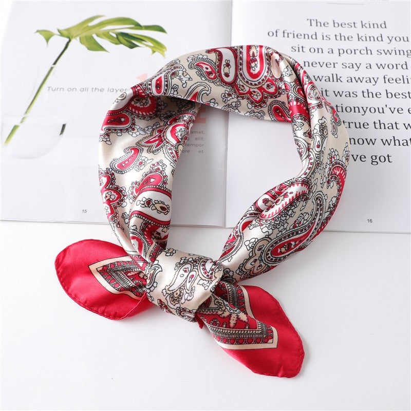 Vintage Elegant Geometric Pattern Silk Scarf