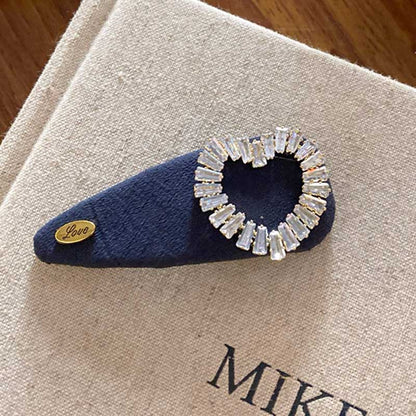 Floral Print Rhinestone Letter Hair Clip