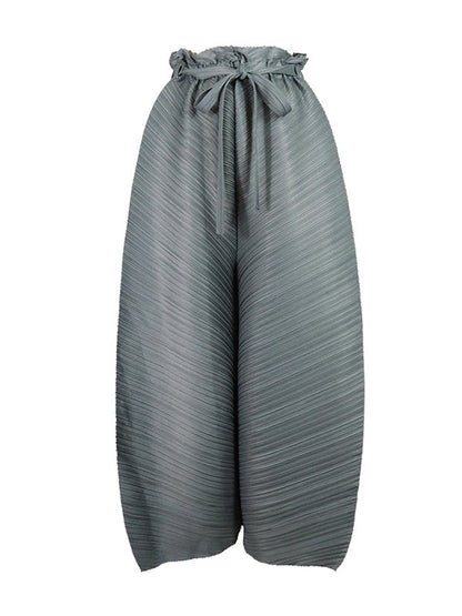 Loose Wide Leg  Pleated Casual Pants Bottoms