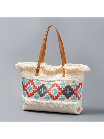 Cosbai - Boho Fringe Tote Bag
