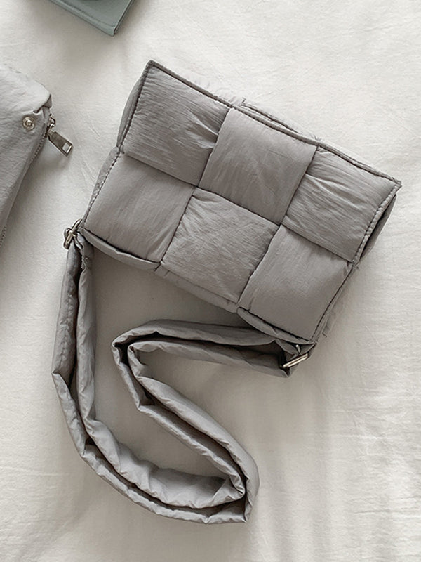 Adjustable Split-Joint Padded Woven Crossbody Bags