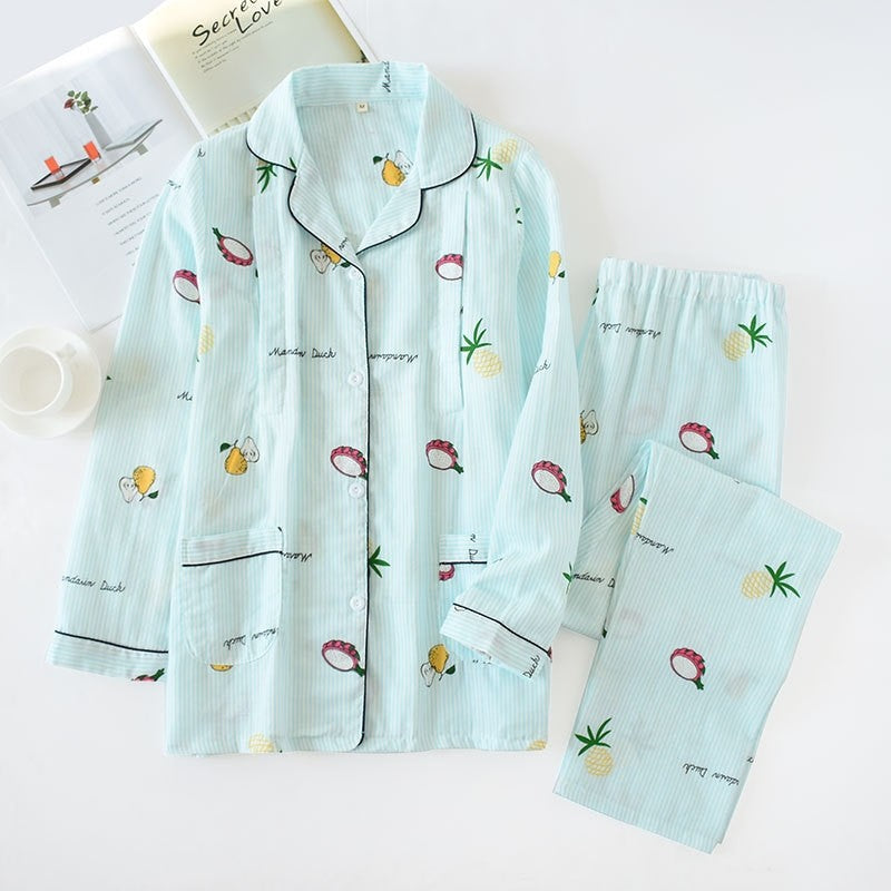 Printed  Long Sleeve Pajama Set