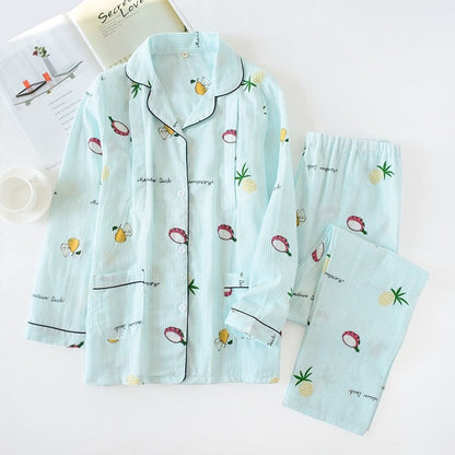 Printed  Long Sleeve Pajama Set