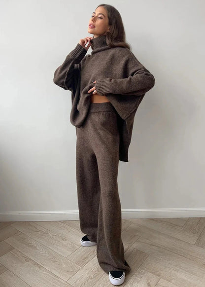 Oversized Knit Sweater and Pants Set in Soft Knit