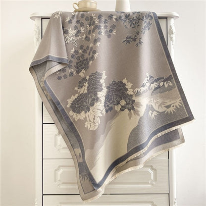 Jacquard Fringed Cashmere-Like Scarf