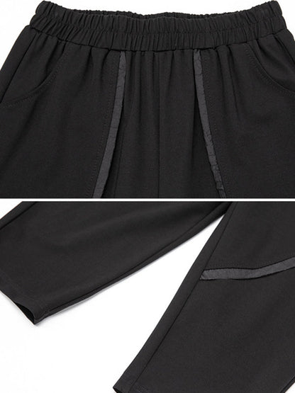 Harem Pants Ninth Pants Solid Color Split-Joint Casual Pants Bottoms Ninth Pants