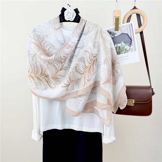 Thin Printed Long Silk Scarf
