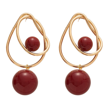 Earwish - Vintage Beaded And Metal Hoop Earrings - Classic